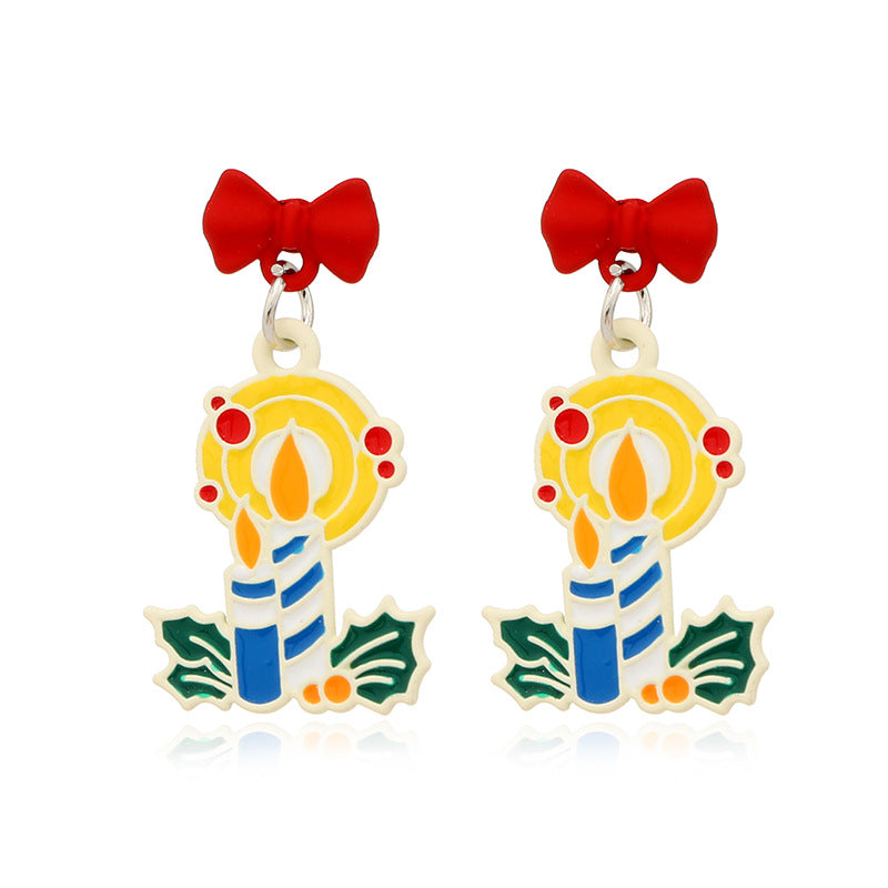 Wholesale Christmas tree bell  alloy earrings